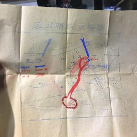 苏北地区新四军抗战史料，五里槐伏击战手绘图