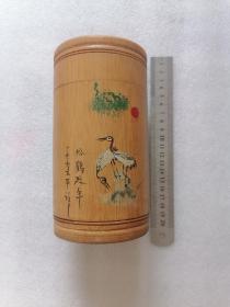 茶叶罐 茶叶筒（松鹤延年）