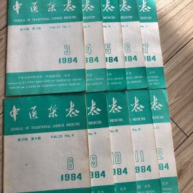 1984年《中医杂志》第3、4、5、6、7、8、9、10、11、12期；共10册（少1、2期）