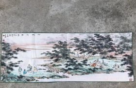 竹林七贤刺绣织锦画