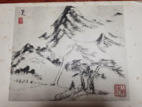 珂罗版《八大山人神品》*四张散页*百年精印。大正8年（1919）年珂罗版精印。长尾雨山题、小林忠次郎发行。 品相完好，有衬纸，尺寸37*27厘米。原书完整要大几千块钱。