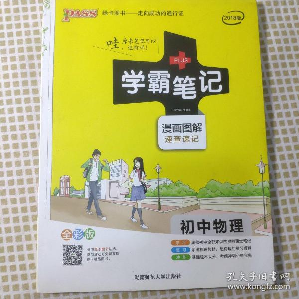 15PASS绿卡学霸笔记：初中物理（ 漫画图解 速查速记 课堂笔记 考前冲刺 全彩版）