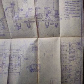 北京BJ—130轻型载重汽车发动机，1972年大幅晒蓝图