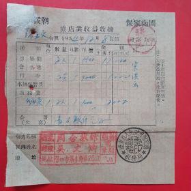 1954年12月8日，辽东省人民政府财政厅，同合旅店，住宿费，抗美援朝保家卫国票据（生日票据，旅馆业发票）。（6-2）
