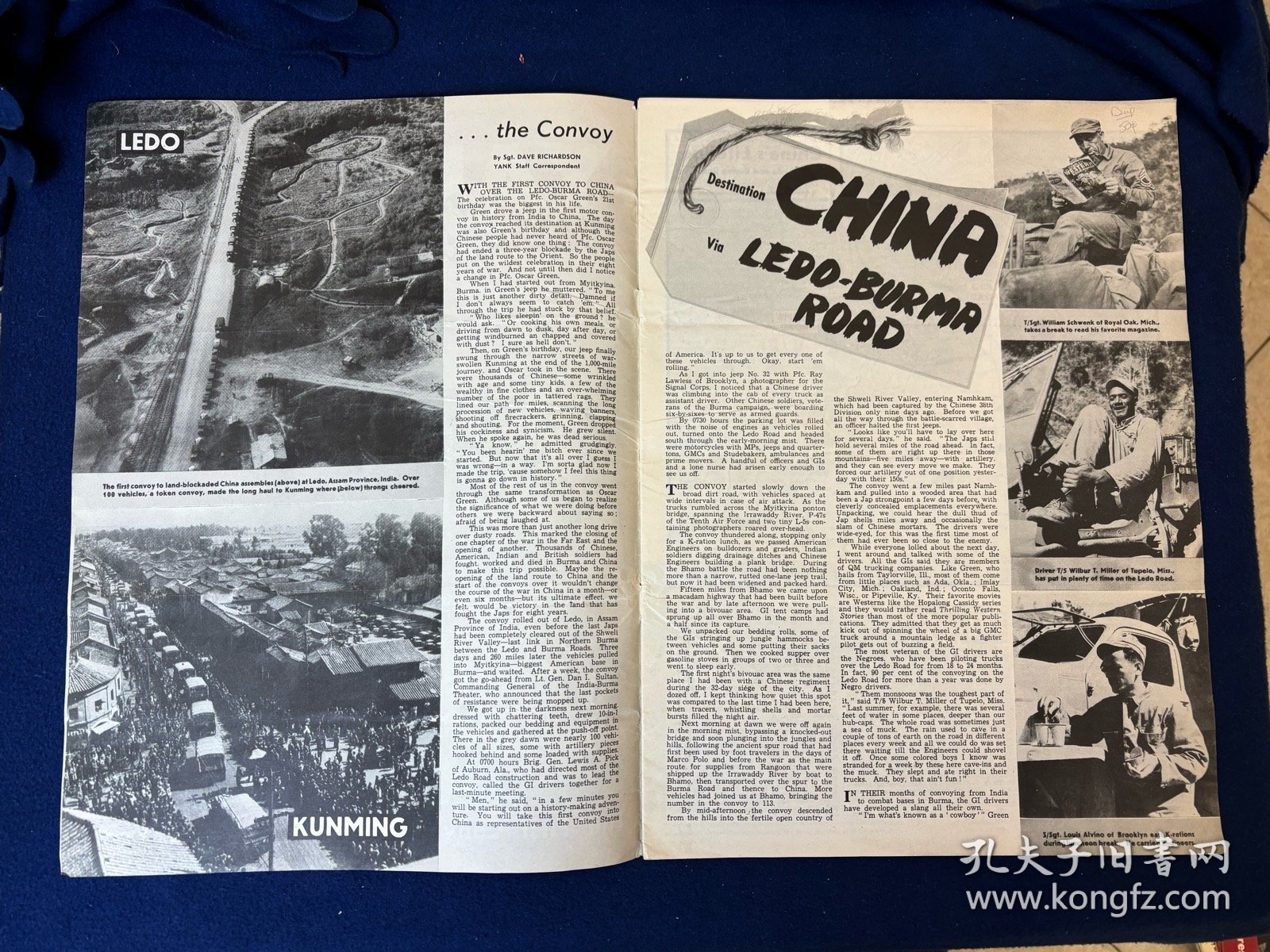1945年3月刊美国陆军周刊《Yank》杂志，中国的滇缅公路，昆明（多图）；转战日本东京