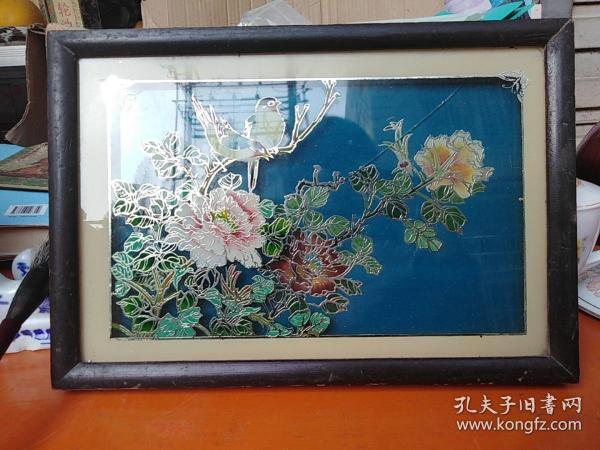 玻璃花鸟画