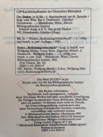 杜登德语词义词典(Duden Band 10: Bedeutungswörterbuch)