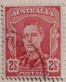 澳大利亚邮票 1枚 英国国王乔治六世 袖珍头像／信销票 艺术收藏品