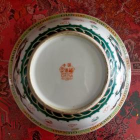 二龙戏珠手绘大碗