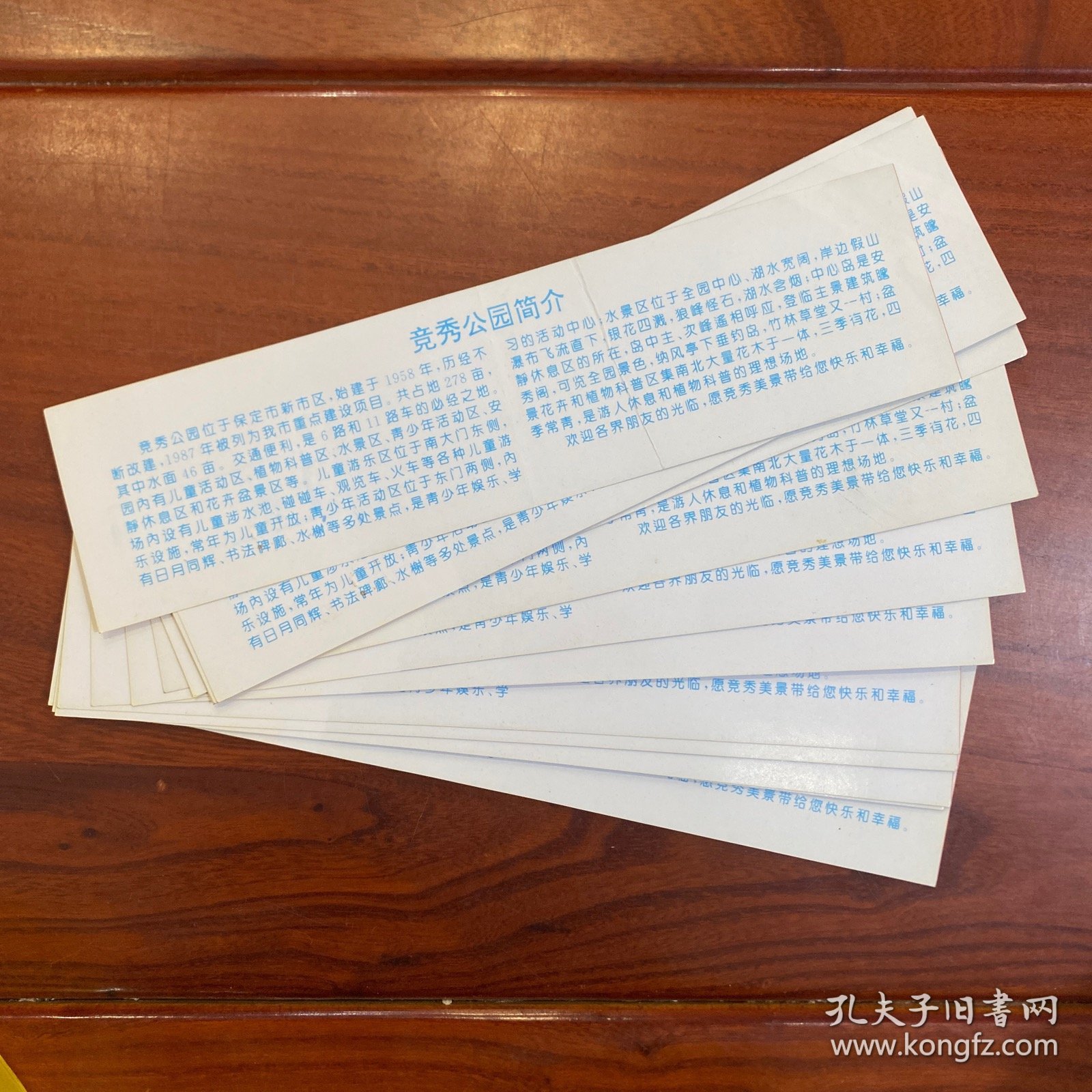 河北保定竞秀公园游园券 15张