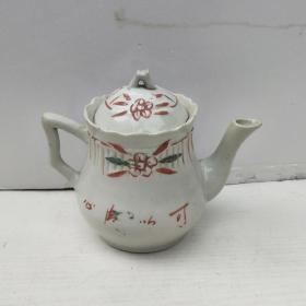 民国手绘斗彩瓷壶茶壶