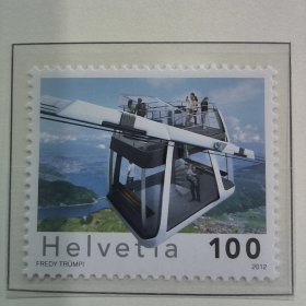 瑞士2012年 双层敞篷缆车，维尔瓦斯特特湖 风光 新 1全 外国邮票