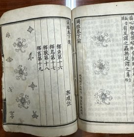 石印《尔雅卷下前卷》“释草”“释木”“释虫”，《尔雅卷下后卷》“释鱼”“释鸟”，一册，品差如图