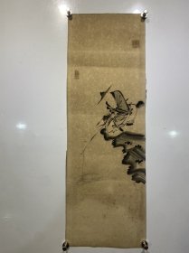 清代 奉天籍 画家，俞海山 作品。 ​90/32公分，纸本，画面有一道划痕。 9213