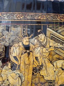清代 漆器 画匾 1 人物 画工精彩 112*35cm