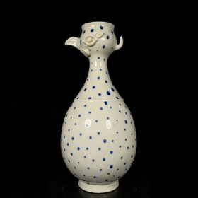 宋定窑鸡首壶，高29直径13cm