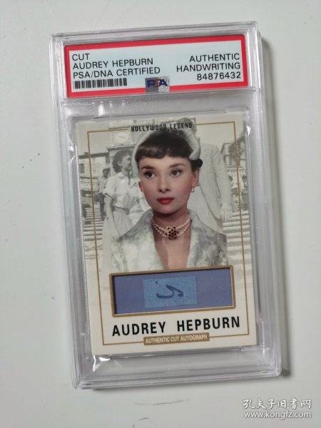 好莱坞女神 奥黛丽赫本 Audrey Hepburn 亲笔手迹卡 真迹手稿切片卡 名人卡 PSA认证封装 画面漂亮经典 收藏佳品0000