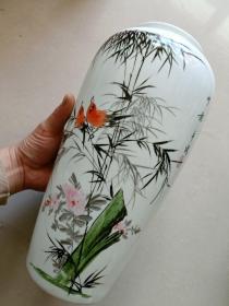 景德镇 手绘薄胎花鸟 瓷器瓶