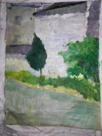 手绘布面油画：（风景 39x29）