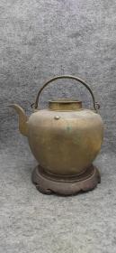 民国老铜器厚重做工精细铜壶茶壶古玩真品包老