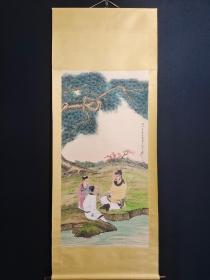 人物图，装裱尺寸：198×77cm 
画芯尺寸：126×63cm