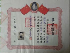 1951年苏南南箐中学毕业证