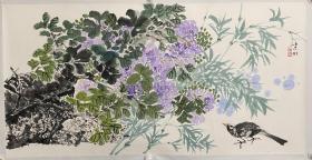 童建明作品《紫藤》