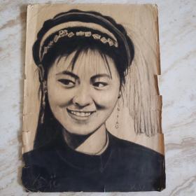 70年代美术作品《金花》