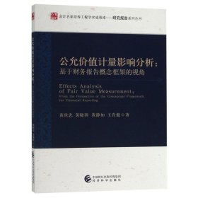 【正版】公允价值计量影响分析--基于财务报告概念框架的视角/研究报告系列丛书9787514193961