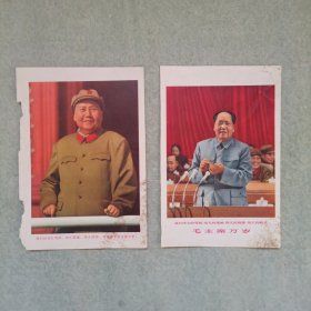 书籍插页——毛主席像（2张）