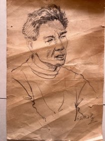 六十年代 1963 老画 人物素描 男人