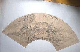 清王雲泉山水扇面