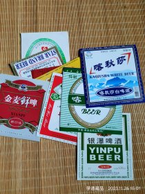 酒标：不同品牌啤酒标11枚（请仔细阅读品相描述！）
