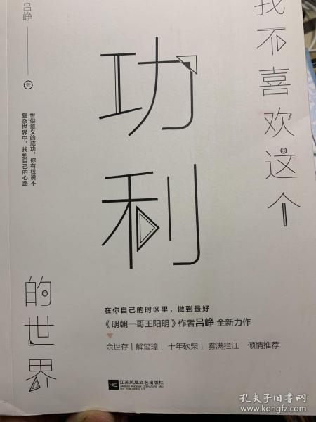 我不喜欢这个功利的世界（明朝一哥王阳明作者吕峥全新力作）