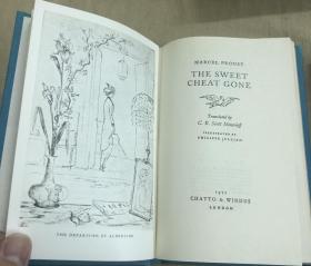 Marcel Proust:Rememberance of things past《马歇尔·普鲁斯特：追忆逝水年华》12卷套，大约50幅精美铅笔画，著名的出版社Chatto & Windus出版发行。装订严整，书角方正。佳品。封面自然旧，内页几乎没有翻阅痕迹