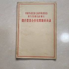 中国共产党第七届中央委员会第六次全体会议。关于农业合作化问题的决议。