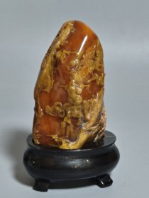 民国寿山田黄石摆件 薄意雕刻 高6.2cm，宽3.3cm，克重83.75g