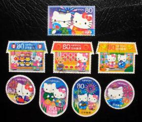 日本邮票信销，2012年，G60，HelloKitty 凯蒂猫，8全