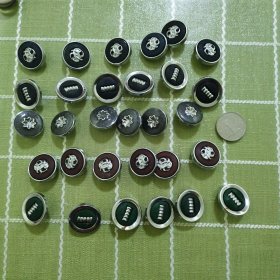 纽扣，硬金属镶嵌5种色，30个