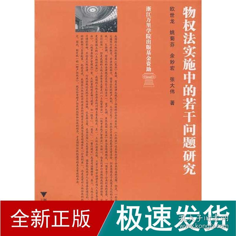 物权实施中的若干问题研究 法学理论 欧世龙 新华正版