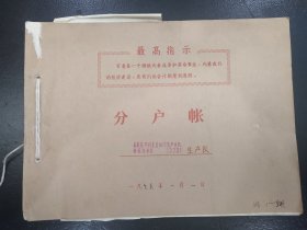 石家庄市桥东区长安力事处休门村休门大队1976年分户帐