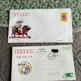 1994年中国邮政贺年（有奖）明信片，封十片，肥猪拱门四时报喜