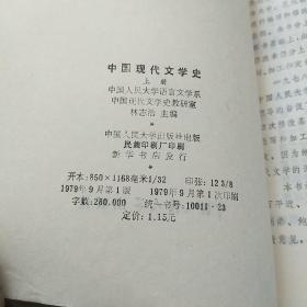 中国现代文学史上册