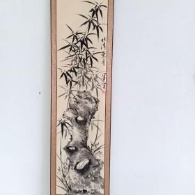 《竹清兰香》国画 纯手绘真迹 卷轴装裱 手绘竹石图
