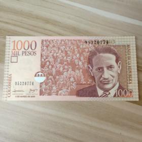 外国纸币——哥伦比亚1000比索05年版美洲