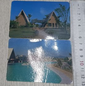1990年年历卡(珠海国际金融度假村)2张合售