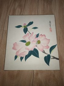 日本回流:早期 国画 手绘 卡板画 花卉