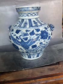 青花狗头罐