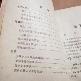 少林武术连手短打、达磨杖