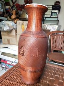 浙江东阳瓷胎竹编花瓶